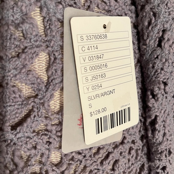 Anthropologie S crochet grey bolero sweater (New) - Picture 8 of 12